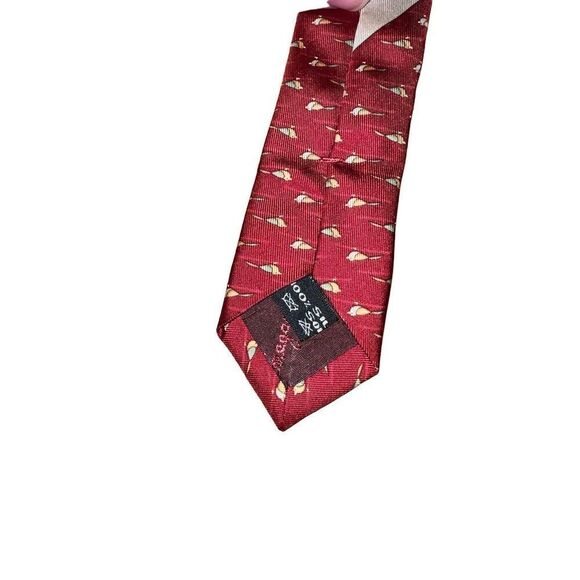 Salvatore Ferragamo Red Little Bird 100% Silk Handmade in Italy Tie - Picture 6 of 6